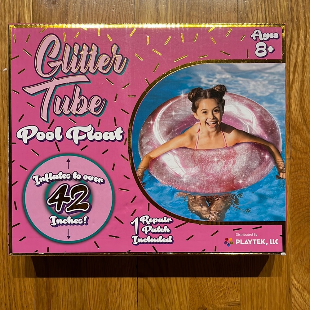 Playtek - Pink Glitter Tube Pool Float